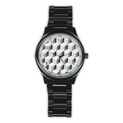 Cube Isometric Stainless Steel Round Watch by Mariart