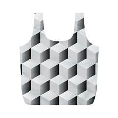 Cube Isometric Full Print Recycle Bag (m) by Mariart