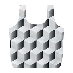 Cube Isometric Full Print Recycle Bag (l) by Mariart