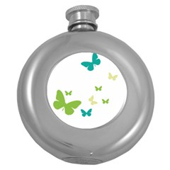 Butterfly Round Hip Flask (5 Oz) by Mariart