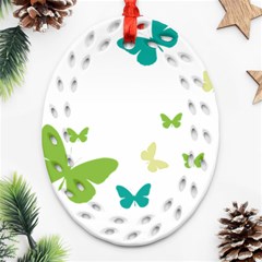 Butterfly Oval Filigree Ornament (two Sides) by Mariart