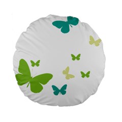 Butterfly Standard 15  Premium Round Cushions by Mariart