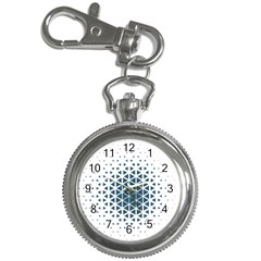 Business Blue Triangular Pattern Key Chain Watches by Mariart