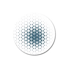 Business Blue Triangular Pattern Magnet 3  (round) by Mariart