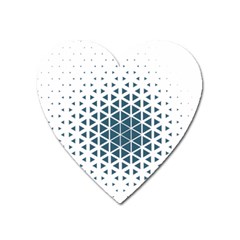 Business Blue Triangular Pattern Heart Magnet by Mariart