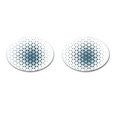 Business Blue Triangular Pattern Cufflinks (oval) by Mariart