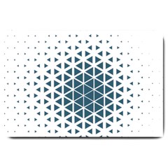 Business Blue Triangular Pattern Large Doormat  by Mariart