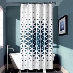 Business Blue Triangular Pattern Shower Curtain 36  X 72  (stall)  by Mariart