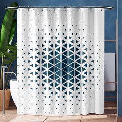 Business Blue Triangular Pattern Shower Curtain 60  X 72  (medium)  by Mariart