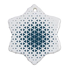 Business Blue Triangular Pattern Snowflake Ornament (two Sides)