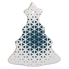 Business Blue Triangular Pattern Christmas Tree Ornament (two Sides) by Mariart