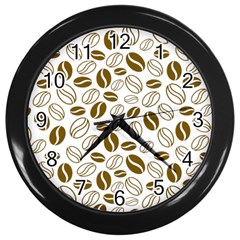 Coffee Beans Vector Wall Clock (black) by Mariart