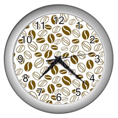 Coffee Beans Vector Wall Clock (silver)