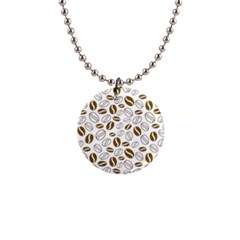 Coffee Beans Vector 1  Button Necklace