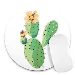 Cactaceae Thorns Spines Prickles Round Mousepads by Mariart