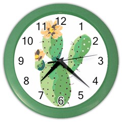 Cactaceae Thorns Spines Prickles Color Wall Clock by Mariart