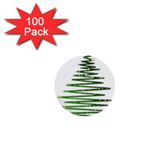 Christmas Tree Spruce 1  Mini Buttons (100 Pack)  by Mariart