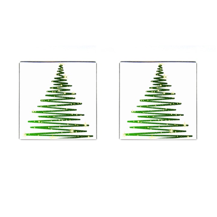 Christmas Tree Spruce Cufflinks (Square)