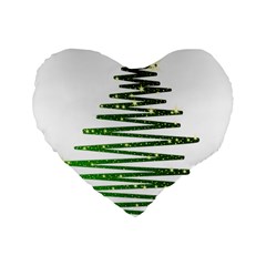 Christmas Tree Spruce Standard 16  Premium Heart Shape Cushions by Mariart