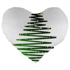 Christmas Tree Spruce Large 19  Premium Heart Shape Cushions by Mariart