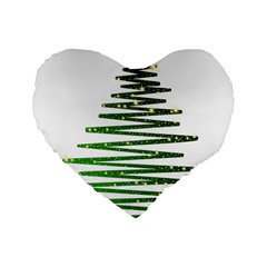 Christmas Tree Spruce Standard 16  Premium Flano Heart Shape Cushions by Mariart