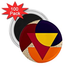 Circle Half Circle Colorful 2 25  Magnets (100 Pack)  by Mariart