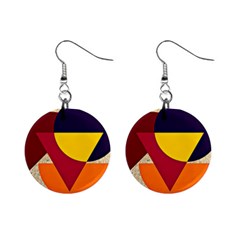 Circle Half Circle Colorful Mini Button Earrings