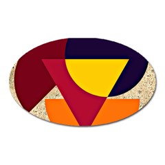 Circle Half Circle Colorful Oval Magnet by Mariart