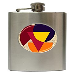 Circle Half Circle Colorful Hip Flask (6 Oz) by Mariart