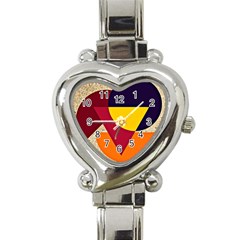 Circle Half Circle Colorful Heart Italian Charm Watch by Mariart