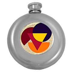 Circle Half Circle Colorful Round Hip Flask (5 Oz) by Mariart