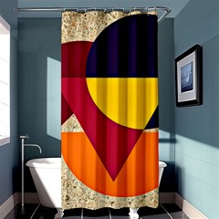 Circle Half Circle Colorful Shower Curtain 36  X 72  (stall)  by Mariart