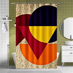 Circle Half Circle Colorful Shower Curtain 48  X 72  (small)  by Mariart