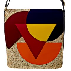 Circle Half Circle Colorful Flap Closure Messenger Bag (s) by Mariart