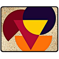 Circle Half Circle Colorful Double Sided Fleece Blanket (medium)  by Mariart