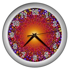 Color Background Structure Lines Polka Dots Wall Clock (silver) by Mariart