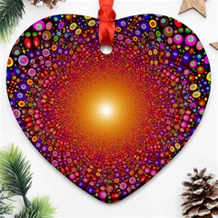 Color Background Structure Lines Polka Dots Heart Ornament (two Sides) by Mariart