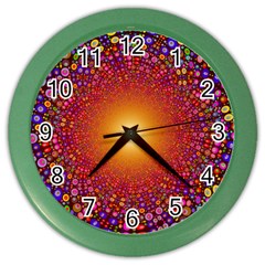 Color Background Structure Lines Polka Dots Color Wall Clock by Mariart