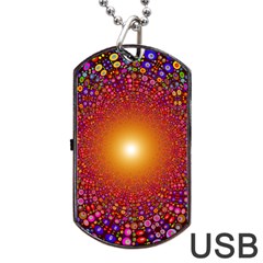 Color Background Structure Lines Polka Dots Dog Tag Usb Flash (one Side) by Mariart