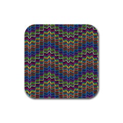 Decorative Ornamental Abstract Wave Rubber Square Coaster (4 Pack)  by Mariart