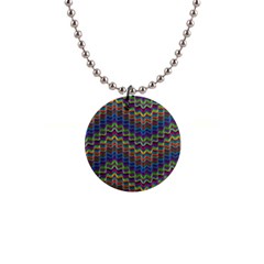 Decorative Ornamental Abstract Wave 1  Button Necklace by Mariart