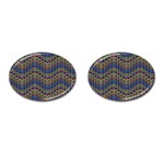 Decorative Ornamental Abstract Wave Cufflinks (Oval) Front(Pair)