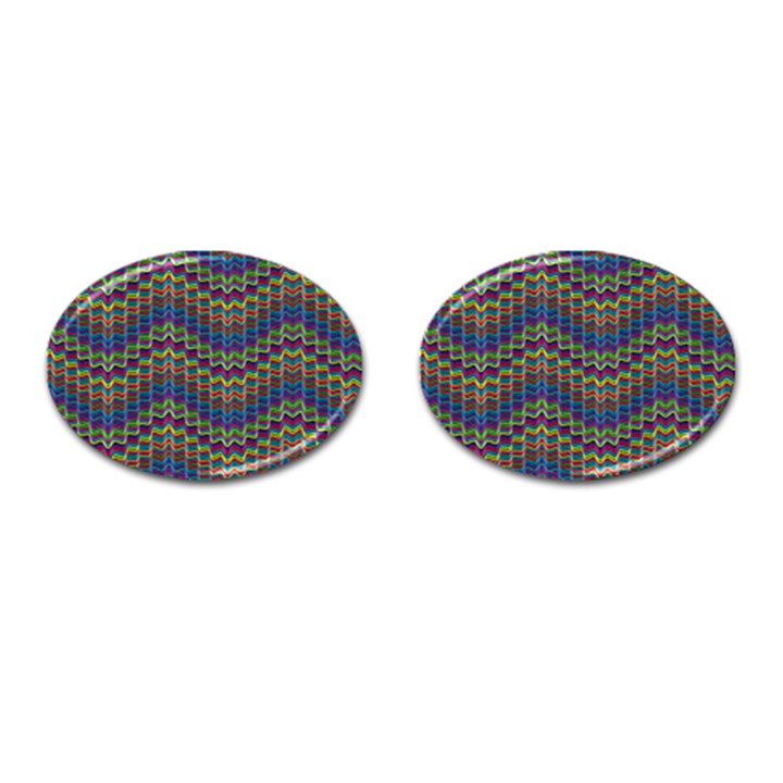 Decorative Ornamental Abstract Wave Cufflinks (Oval)