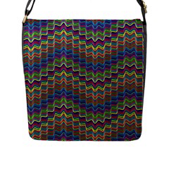 Decorative Ornamental Abstract Wave Flap Closure Messenger Bag (l) by Mariart