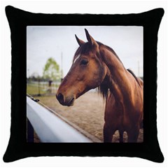 Arabian Horse Throw Pillow Case (black) by WensdaiAmbrose