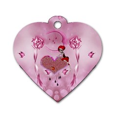 Cute Little Girl With Heart Dog Tag Heart (one Side) by FantasyWorld7