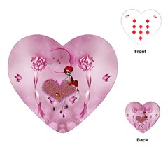 Cute Little Girl With Heart Playing Cards (heart) by FantasyWorld7