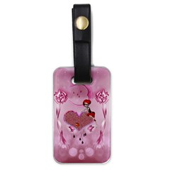 Cute Little Girl With Heart Luggage Tags (one Side)  by FantasyWorld7