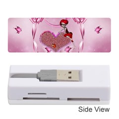 Cute Little Girl With Heart Memory Card Reader (stick) by FantasyWorld7