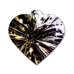 Burst Dog Tag Heart (one Side)